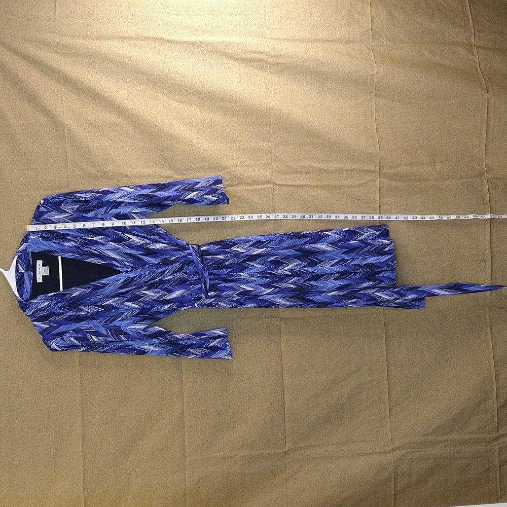 Women  Blue Wrap Front Dress Dress Size: L